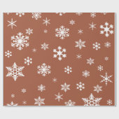 Witte sneeuwvlokken op Cinnamon Stick Holiday Cadeaupapier (Vlak)
