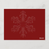 Witte sneeuwvlokken op Cranberry Tafel Nummer Briefkaart (Achterkant)