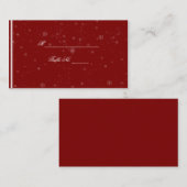 Witte sneeuwvlokken op Cranberry Wedding Place Car Plaatskaartje (Voorkant / Achterkant)