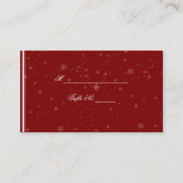 Witte sneeuwvlokken op Cranberry Wedding Place Car Plaatskaartje