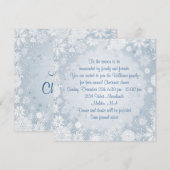 Witte sneeuwvlokken op de blauwe kerstfeestdag kaart (Voorkant / Achterkant)