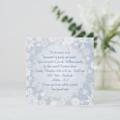 Witte sneeuwvlokken op de blauwe kerstfeestdag kaart (Staand voorkant)