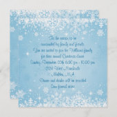 Witte sneeuwvlokken op de blauwe kerstfeestdag kaart (Voorkant / Achterkant)