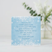 Witte sneeuwvlokken op de blauwe kerstfeestdag kaart (Staand voorkant)