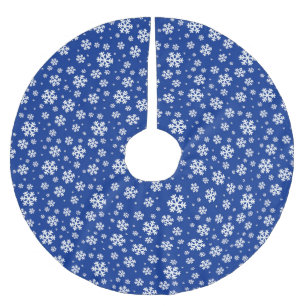 Witte sneeuwvlokken op donkerblauw winterpatroon kerstboom rok
