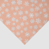 Witte sneeuwvlokken op een perzikachtergrond tissuepapier (Detail)