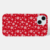 Witte sneeuwvlokken op een rood winterpatroon Case-Mate iPhone case (Achterkant (horizontaal))