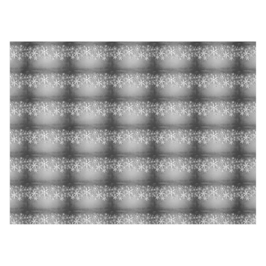 Witte sneeuwvlokken op grijs kerstcadeau tafelkleed (Voorkant (Horizontaal))