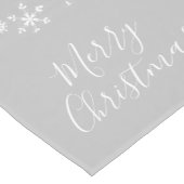 Witte sneeuwvlokken op grijs kerstpatroon korte tafelloper (Hoek)