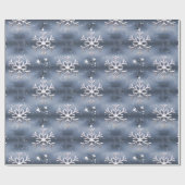 Witte sneeuwvlokken op grijze kerst cadeaupapier (Vlak)