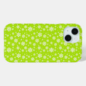 Witte sneeuwvlokken op groen winterpatroon Case-Mate iPhone case (Achterkant (horizontaal))