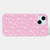 Witte sneeuwvlokken op Licht Roze Winterpatroon Case-Mate iPhone Case (Achterkant (horizontaal))