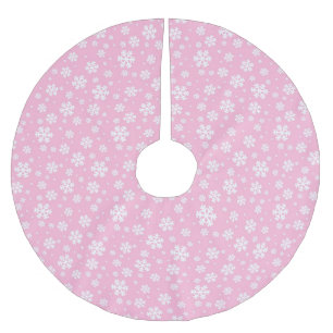 Witte sneeuwvlokken op Licht Roze Winterpatroon Kerstboom Rok