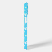 Witte sneeuwvlokken op lichtblauw winterpatroon Case-Mate iPhone case (Achterkant / Rechts)