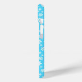 Witte sneeuwvlokken op lichtblauw winterpatroon Case-Mate iPhone case (Achterkant / Links)