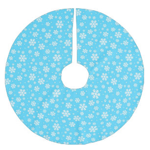 Witte sneeuwvlokken op lichtblauw winterpatroon kerstboom rok