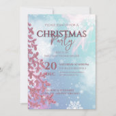 Witte Sneeuwvlokken op Lichtblauwe Winter Kerstmis Kaart (Voorkant)