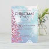 Witte Sneeuwvlokken op Lichtblauwe Winter Kerstmis Kaart (Staand voorkant)