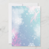 Witte Sneeuwvlokken op Lichtblauwe Winter Kerstmis Kaart (Achterkant)