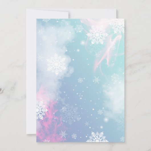 Witte Sneeuwvlokken op Lichtblauwe Winter Kerstmis Kaart (Achterkant)