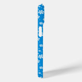Witte sneeuwvlokken op Mid-blauw winterpatroon Case-Mate iPhone Case (Achterkant / Rechts)