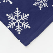 Witte sneeuwvlokken op Navy Blue Fleece Deken (Hoek)