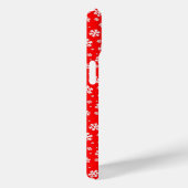 Witte sneeuwvlokken op patroon van rode winter Case-Mate iPhone case (Achterkant / Rechts)
