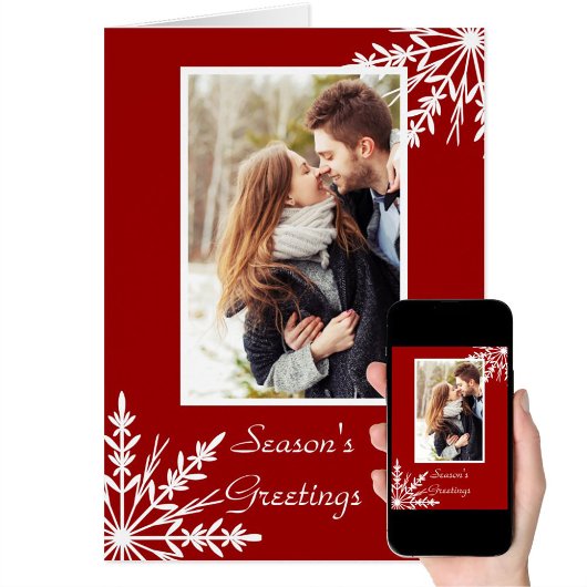 Witte sneeuwvlokken op Red Season's Groeten