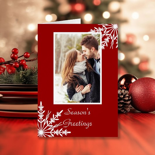 Witte sneeuwvlokken op Red Season's Groeten