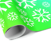 Witte sneeuwvlokken op regenbooggradiënt cadeaupapier (Rol Hoek)