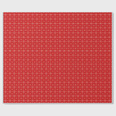 Witte sneeuwvlokken op rode achtergrond Kerstmis Cadeaupapier (Vlak)