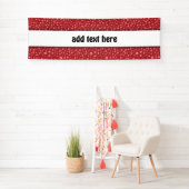 Witte sneeuwvlokken op rode achtergrond spandoek (Insitu)