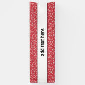 Witte sneeuwvlokken op rode achtergrond spandoek (Verticaal)