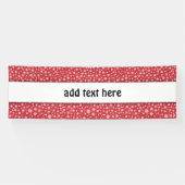 Witte sneeuwvlokken op rode achtergrond spandoek (Horizontaal)