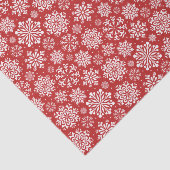 Witte sneeuwvlokken op Rode Kerst Tissuepapier (Detail)