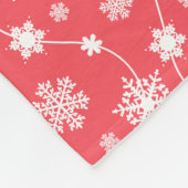 Witte sneeuwvlokken op rode patroonflenderen fleece deken (Hoek)