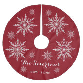 Witte sneeuwvlokken op rood kerstboom rok (Voorkant)
