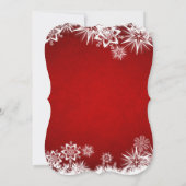 Witte sneeuwvlokken op rood kerstVrijgezellenfeest Kaart (Achterkant)