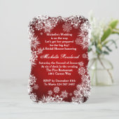 Witte sneeuwvlokken op rood kerstVrijgezellenfeest Kaart (Staand voorkant)