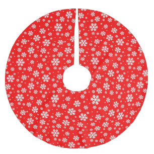 Witte sneeuwvlokken op rood winterpatroon kerstboom rok
