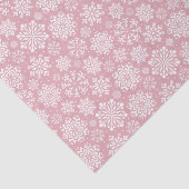 Witte sneeuwvlokken op roze Kerstmis Tissuepapier (Detail)