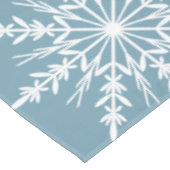 Witte Sneeuwvlokken op Slate Blue Winter Holiday Tafelkleed (Gekanteld)