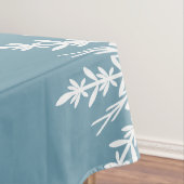 Witte Sneeuwvlokken op Slate Blue Winter Holiday Tafelkleed (Voorbeeld)