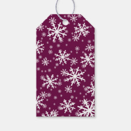 Witte sneeuwvlokken op Tyruspaars Cadeaulabel
