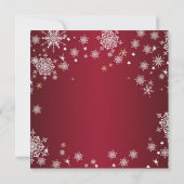 Witte sneeuwvlokken op uitnodiging voor rode bruil (Achterkant)