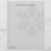 Witte sneeuwvlokken op zilver met Paarse ongevalle (Voorkant)