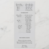 Witte sneeuwvlokken op zilveren bruiloft programma programmakaart (Achterkant)
