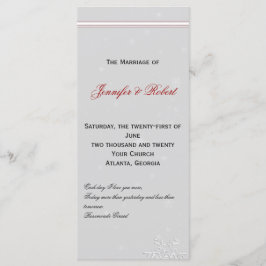 Witte sneeuwvlokken op zilveren bruiloft programma programmakaart