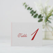 Witte Sneeuwvlokken op Zilveren Tafelnummer (Staand voorkant)