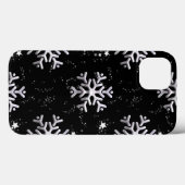 Witte sneeuwvlokken op zwart Case-Mate iPhone case (Achterkant (horizontaal))